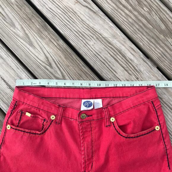 90s Retro DG2 by Diane Gilman red high rise jeans - Picture 8 of 12